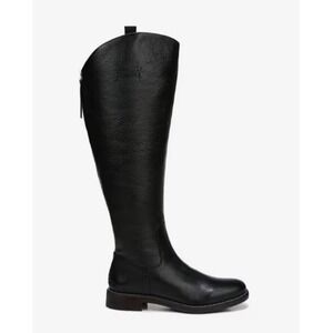 Franco Sarto Black Hand Finished Leather Knee Hi Riding Boots 6.5W Wide Calf NEW